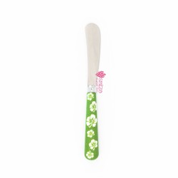 Coltello da burro grande a fiori verde | Gallinasmilza
