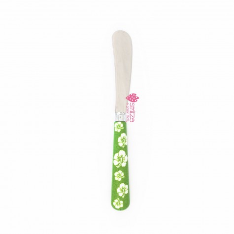 Coltello da burro grande a fiori verde | Gallinasmilza