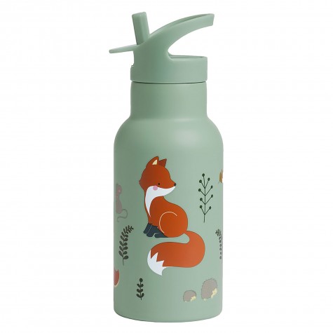 Borraccia  in acciaio inox con animali della foresta