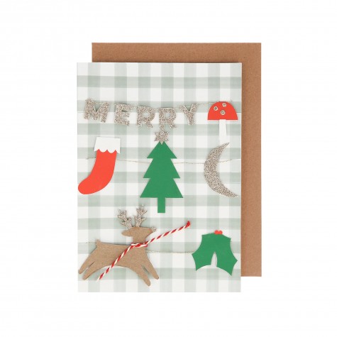 Biglietto di auguri natalizi con ghirlanda