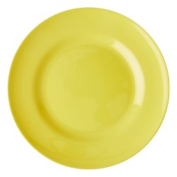 Piatto piano in melamina giallo pastello