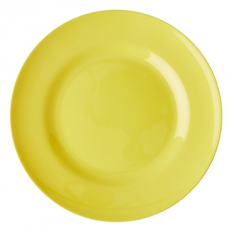 Piatto piano in melamina giallo pastello