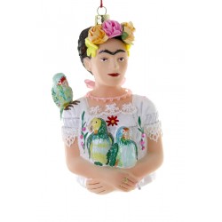 Decorazione a forma di Frida con pappagalli