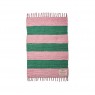 Tappeto rettangolare a righe verdi e rosa 60x90