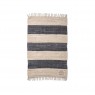 Tappeto rettangolare a righe grigie e beige 60x90