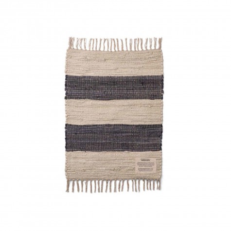 Tappeto rettangolare a righe grigie e beige 45x60