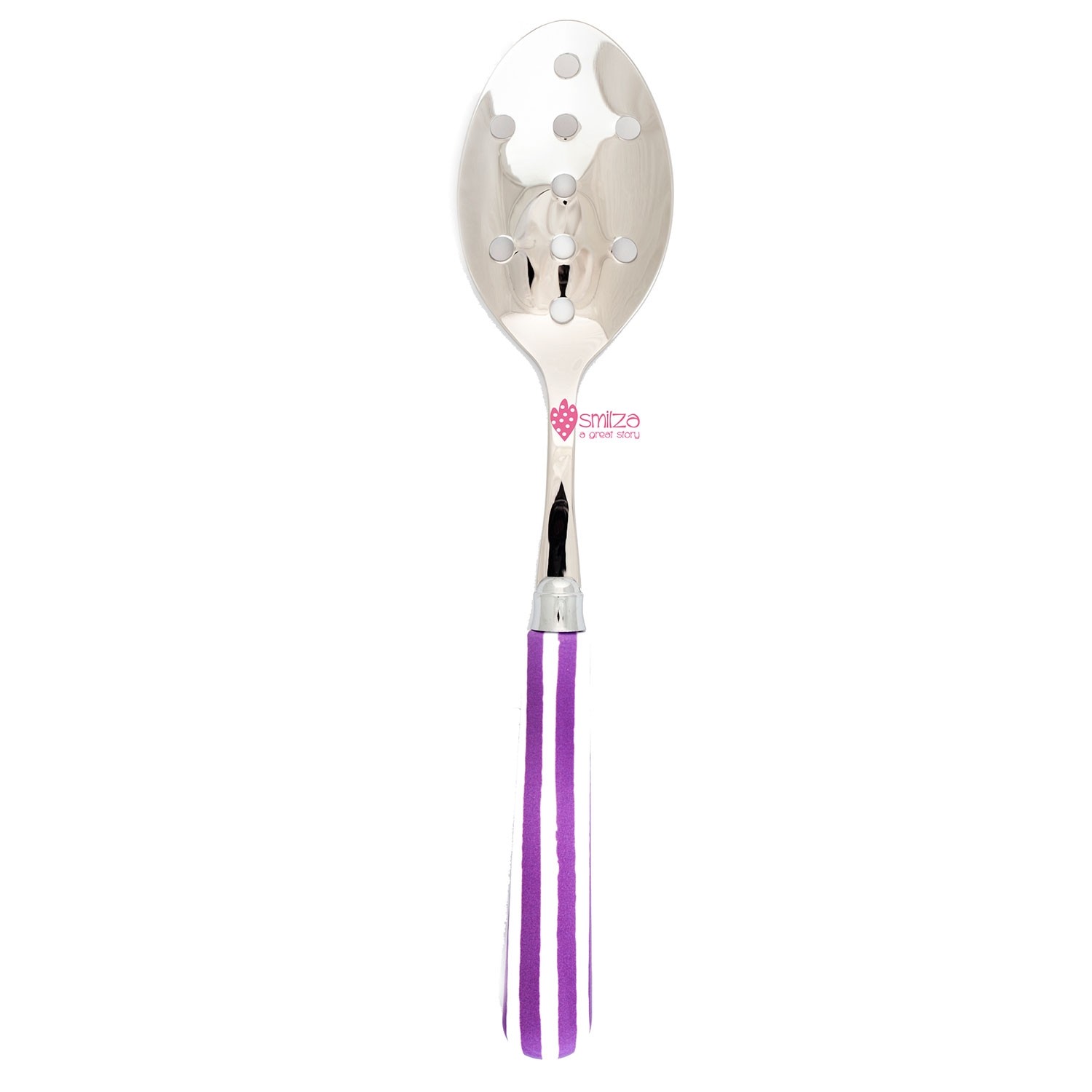Striped spoon with holes purple GallinaSmilza