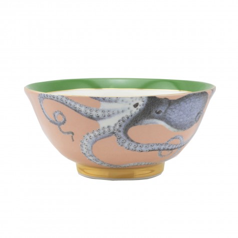 Ciotola in porcellana rosa con piovra | Yvonne Ellen