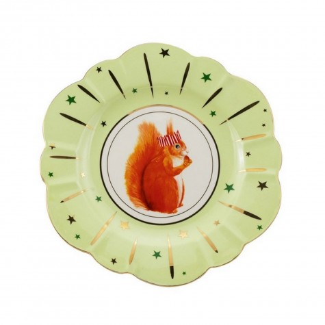 Piatto da dessert in porcellana con scoiattolo | Yvonne Ellen