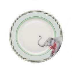 Piatto frutta in porcellana fantasia elefante da circo