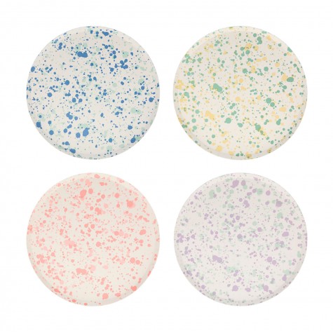 Piattini di carta fantasia macchie colorate