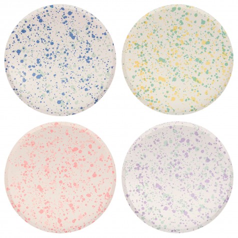 Piatti di carta fantasia macchie colorate