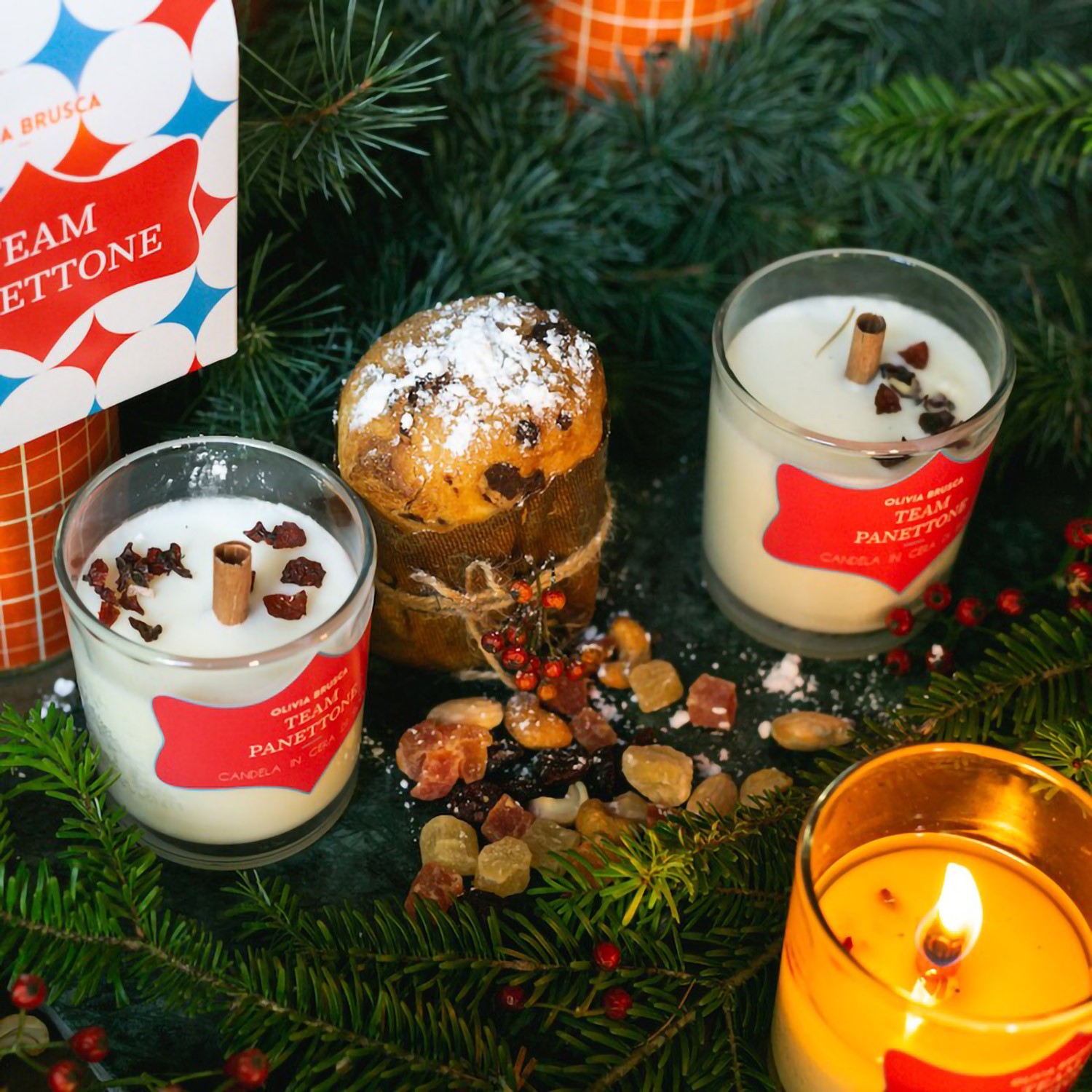 Candela profumata Team Panettone Olivia Brusca