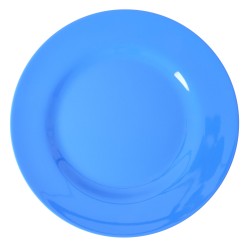Piatto piano in melamina azzurra