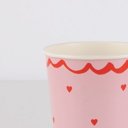 Bicchieri di carta fantasia cuoricini 2