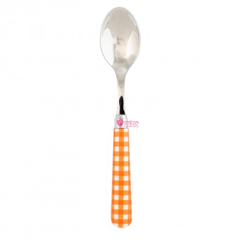 Cucchiaino dolce a quadri - arancio