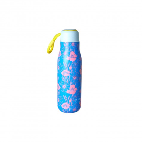 Borraccia in acciaio inox con fiori rosa