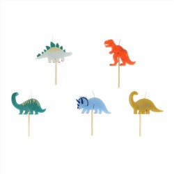 Mini candeline di compleanno a forma di dinosauri