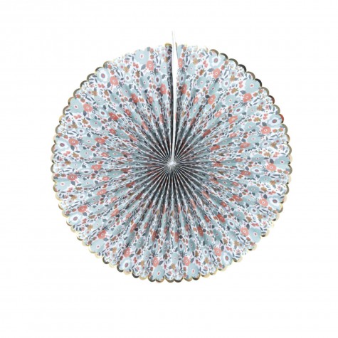 Ventagli Decorativi Fantasia Fiori blu liberty