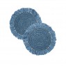 Tovaglietta sottopiatto circolare in rafia blu