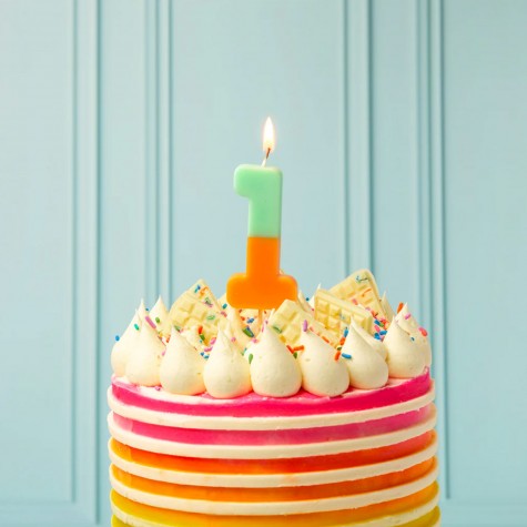 Candeline Di Compleanno 3D Con Numeri - Verde - 2 Pezzi Per Torta E Cupcake - 2
