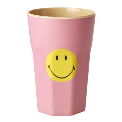 Bicchiere grande in melamina rosa con Smile