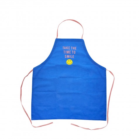 Grembiule azzurro con scritta e Smile