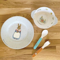 Piatto dessert azzurro fantasia Peter Rabbit 2