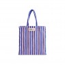 Borsa da spiaggia in cotone a righe rosa e blu