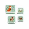 Set di 4 contenitori porta pranzo fantasia animali del bosco