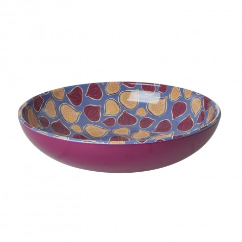 Insalatiera bassa in melamina fantasia fichi