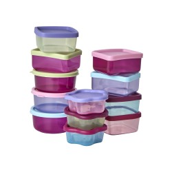 Set di 12 contenitori porta pranzo colori assortiti