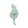Orologio da parete verde Gatto con coda