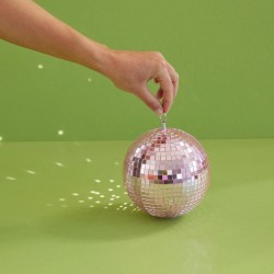 Palla da discoteca media Soft pink 2