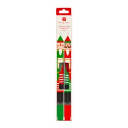 Candele da tavola Schiaccianoci rosso e verde 2