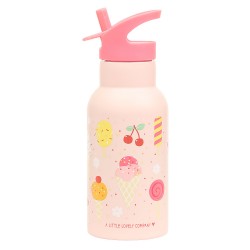 Borraccia in acciaio inox rosa con gelati 2