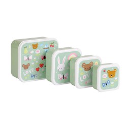 Set di 4 contenitori porta pranzo fantasia gioia 2