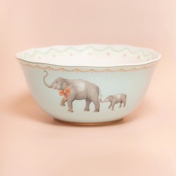 Ciotola in porcellana fantasia elefanti