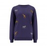 Felpa donna blu navy fantasia safari