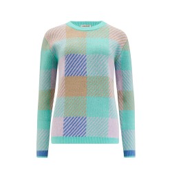 Maglione donna fantasia a scacchiera multicolor