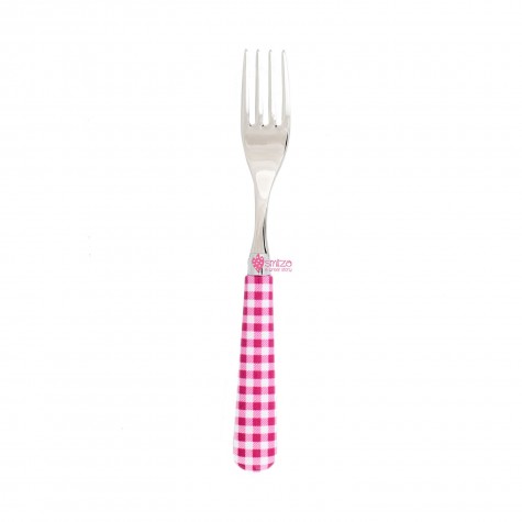 Forchetta frutta a quadri - fucsia