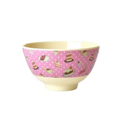 Tazza piccola da colazione in melamina fantasia a pois con torte