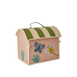 Cesta portagiochi in rafia con farfalle