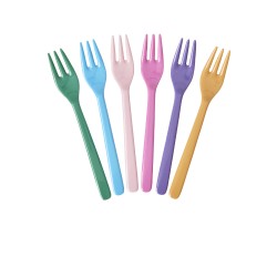 Set 6 forchette da dessert in 6 colori assortiti