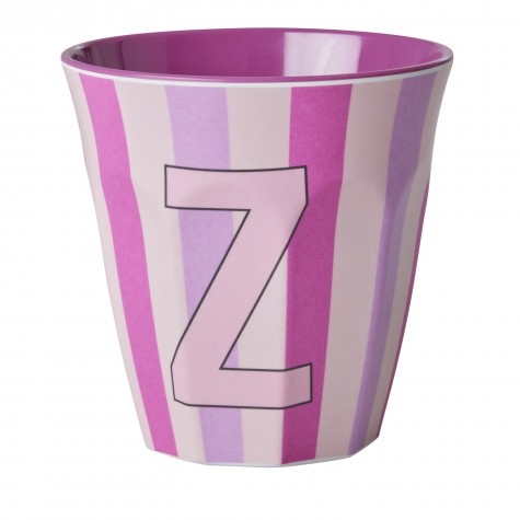 Bicchiere medio in melamina a righe con lettera Z