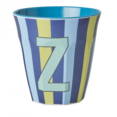 Bicchiere medio in melamina a righe con lettera Z