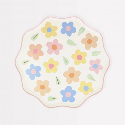 Piattini di carta fantasia Happy Flowers Meri Meri