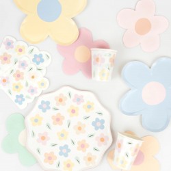 Piatti di carta fantasia Happy Flowers Meri Meri 2