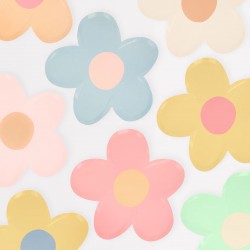 Piattini di carta a forma di margherite colorate Meri Meri 2