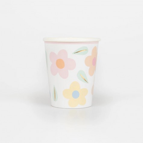 Bicchieri di carta fantasia Happy Flowers Meri Meri